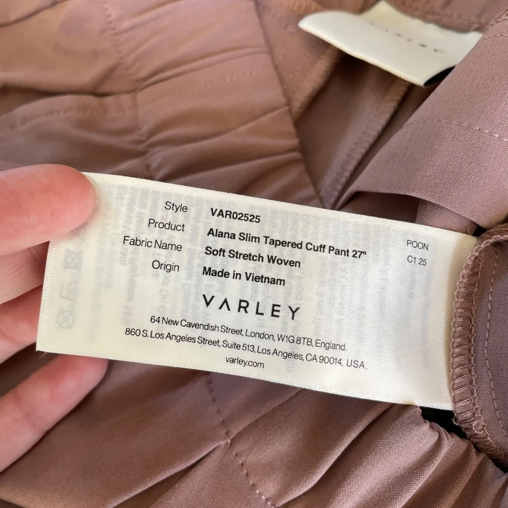 Varley Womens Alana Slim Tapered Cuff Pants‎ Size Large Athleisure Pull On